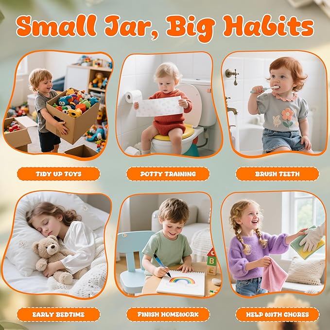 Yoink Reward Jar for Classroom Board, Magnetic Star Jar Incentive System for Kids with 24 Colorful, Classroom Positive Behavior Jar for Kids, Potty Training Chart Reward for Boys Girls