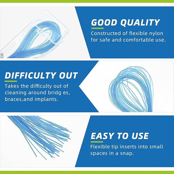 RioRand Floss Threaders, Essential Tool for Maintaining Oral Health with Braces, Bridges, and Implants 200Count (Pack of 4)