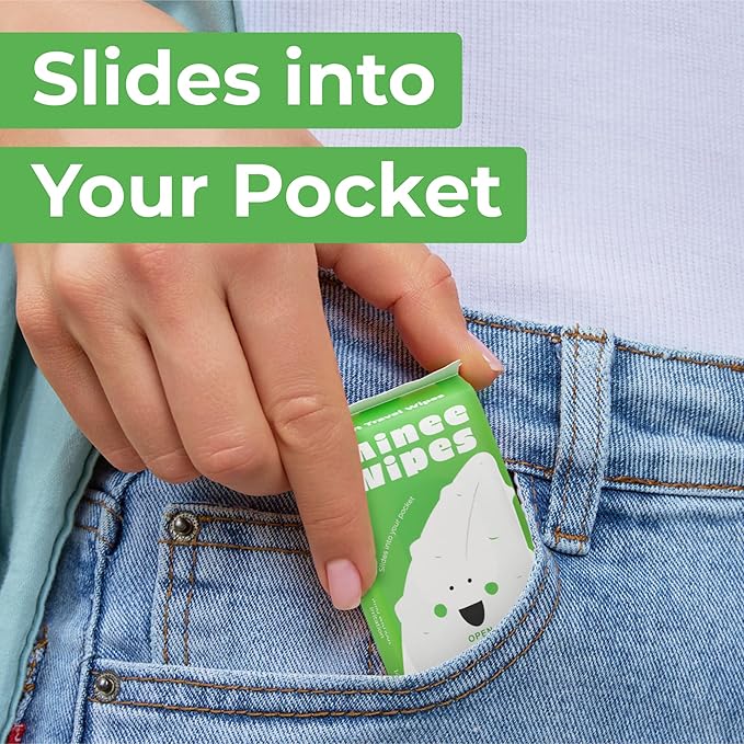 Impossibly Compact Travel Wipes - 99.5% Water - Safe for Sensitive Skin & Hypoallergenic, Resealable, Thick & Durable - For Adults, Kids & Baby Care - Aloe, 10 Pack Total 60 Wipes