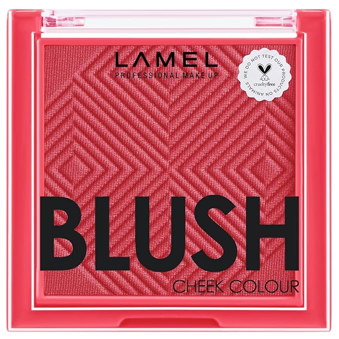 Lamel Blush Cheek Apricot Color Mini - Blendable Natural Blush Powder - Enhances & Defines Shapes & Features - Shading & Contouring Powder Blush - 4 Universal Shades - № 407 (Apricot) - 3.8g/0.13 oz