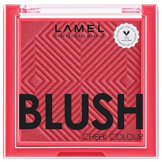 Lamel Blush Cheek Apricot Color Mini - Blendable Natural Blush Powder - Enhances & Defines Shapes & Features - Shading & Contouring Powder Blush - 4 Universal Shades - № 407 (Apricot) - 3.8g/0.13 oz