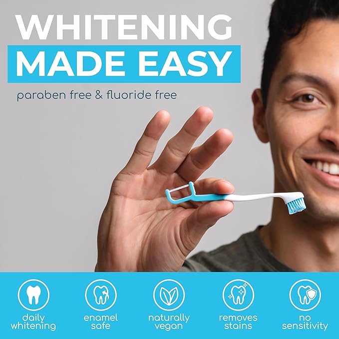 Brushee The Evolution Oral Care Whitening | Prepasted On-The-Go Whitening Toothbrushes | 4-in-1 (Paste + Brush + Floss + Pick) | Individually Wrapped | Disposable | Travel Toothbrushes (Pack of 36)