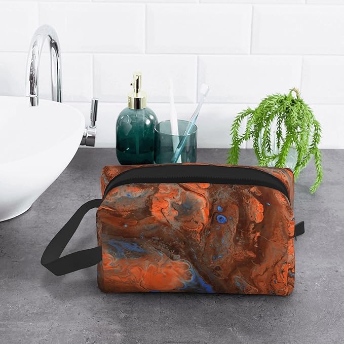 Marble Texture Toiletry Bag for Women Men Portable Travel Wash Bag Waterproof Gym Shaving Toiletries Cosmetic Organizer Bag, Shower Bathroom Toiletries Accessories Makeup Bag with Handle