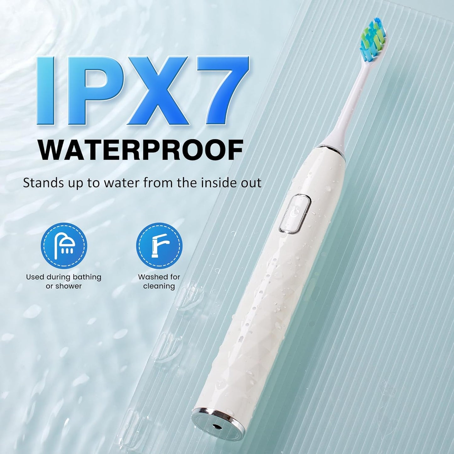 Sonic Electric Toothbrush for Adults - Deep Cleaning Teeth Whitening6 Replacement Brush Heads100-Day Battery5 Modes w/SensitiveIPX7 Waterproof (Color Options)