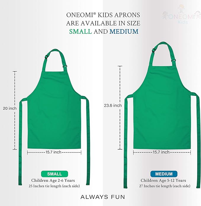 Kids Apron, Medium, 100% Cotton With An Adjustable Strap to fit All Ages