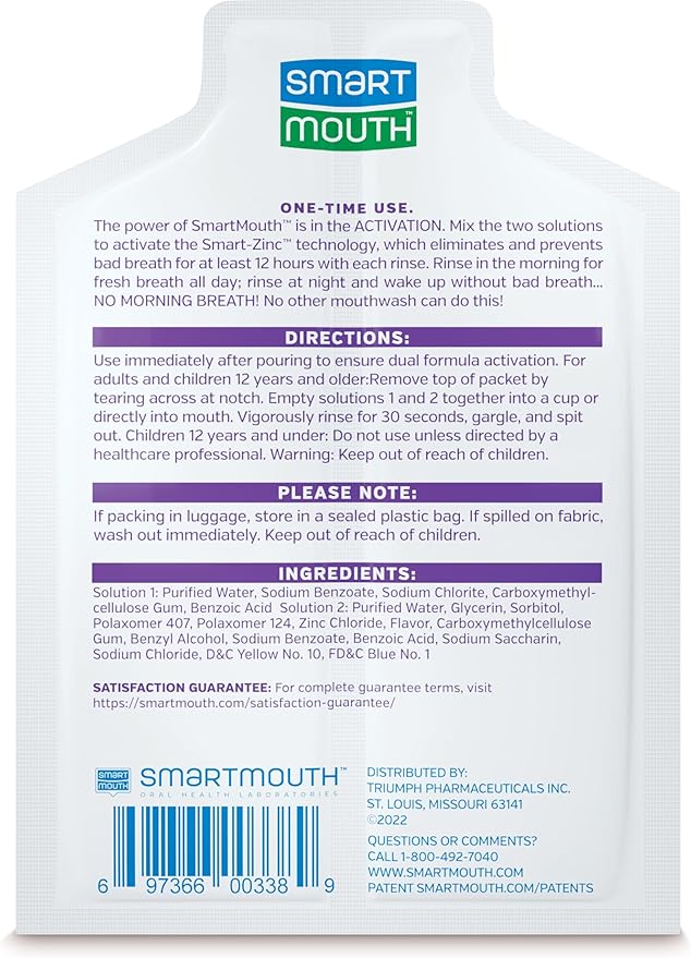 SmartMouth Dry Mouth Rinse Single Pack – 50 Pack