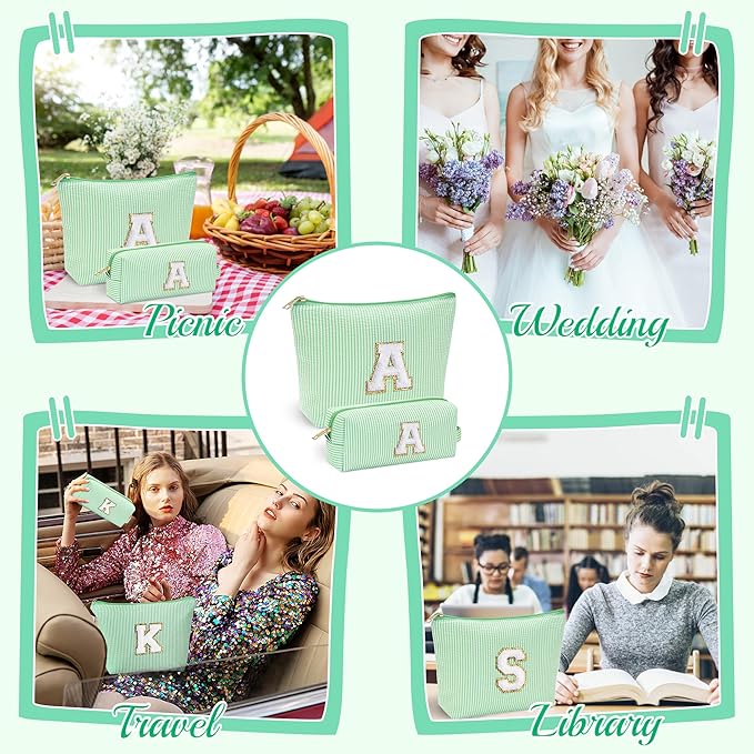 YOOLIFE Christmas Gifts For Teenage Girls Stocking Stuffers For Teen Girls Initial Makeup Bag | Cosmetic Travel Toiletry Bag | 9 10 11 12 13 14 15 Years Old | Teen Girl Gifts Trendy Stuff A