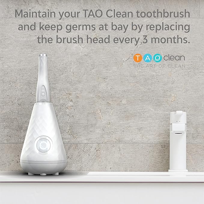 TAO Clean Sonic Electric Toothbrush Replacement Heads (2-Pack) – Orthodontic Head – Replacement Heads for the TAO Clean Electric Toothbrush and Docking Station