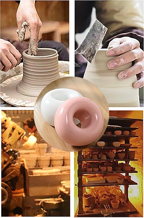 AirMoon Mini Ceramic Toothbrush Holder for Bathroom - Pink Small Countertop Organizer, Easy Clean Toothbrush Stand, Suit for Electric Toothbrush Head, Pens & Coffee Spoon, Pack of 2