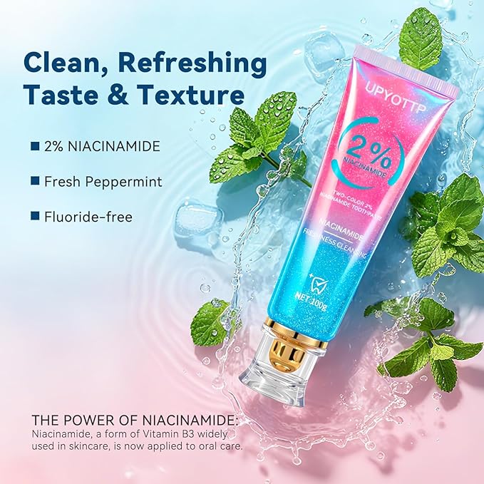 Niacinamide Whitening Toothpaste, Niacinamide Intensive Whitening Toothpaste, Fresh Breath, Improves Gum Health,Fluoride-Free, Suitable for Sensitive Teeth(3pcs)