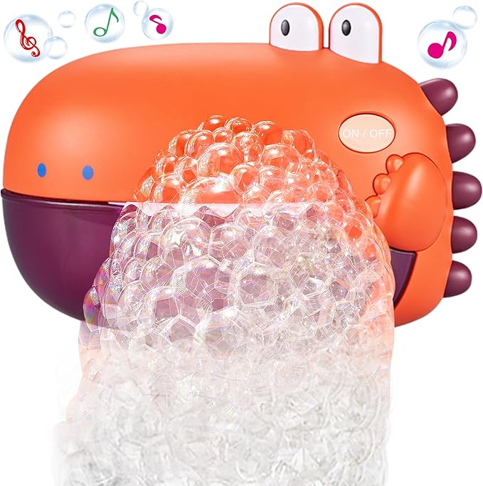Grechi Dinosaur Bath Toys for Toddlers, Automatic Bubble Machine with 12 Children’s Songs, Baby Bathtub Toys for Kids Age 1-3 5-7, Fun & Safe Bath Time Toys for Boys & Girls