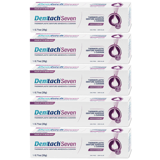 Denture Adhesive, Thermoplastic Denture Adhesive, Cushion and Reliner, Comfortable, Secure Denture Grip for Up to 7 Days, Non Glue, Zinc Free, Long Holding Denture Reliner (Pack of 5)