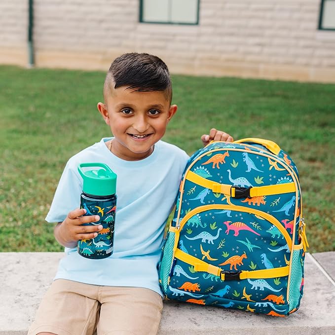 Wildkin Kids 16 Oz Water Bottle – BPA-Free Tritan, Leak-Proof Lid, Durable & Easy to Clean - Jurassic Dinosaurs