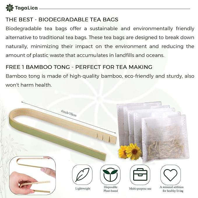 Tagalica, Premium 135 Dandelion Root Tea Bags, 100% Natural & Pure from Dandelion Root, Eco-Conscious Tea Bags, Herbal Tea. No Sugar, No Caffeine, No Gluten, Vegan