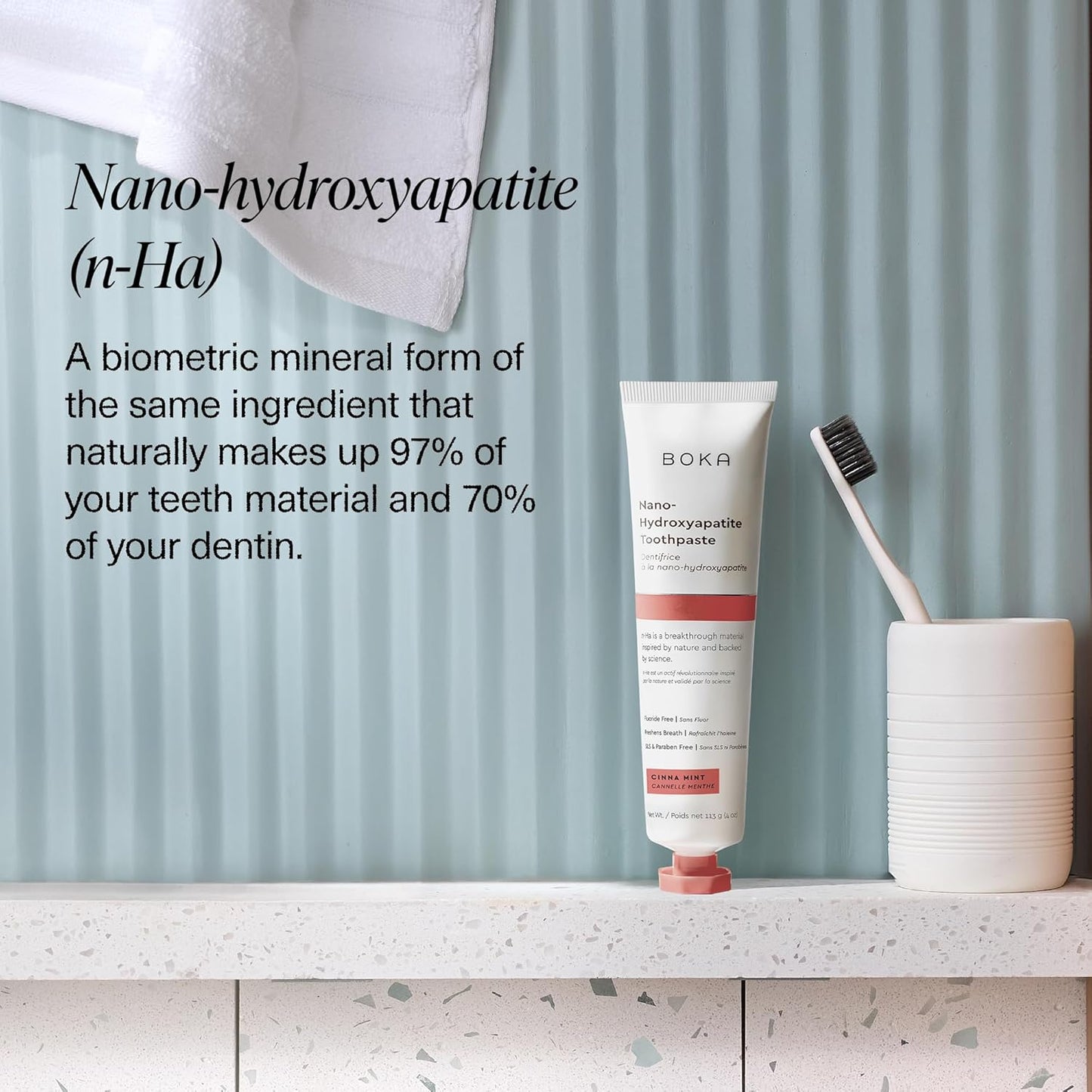 Boka Fluoride Free Toothpaste, Nano Hydroxyapatite Toothpaste, Appropriate for Sensitive Teeth - for Adult, Kids Oral Care - Cinnamon Mint Flavor, 4 Fl Oz 1Pk US Manufactured (Pack of 2)