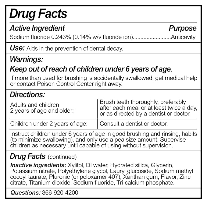 Epic Dental Xylitol Fluoride Toothpaste for Adults - SLS-Free Spearmint with 31% Xylitol - Oral Care for Dry Mouth, Fresh Breath & Enamel Health - Vegan, Gluten-Free - 4.9oz (2-Pack)