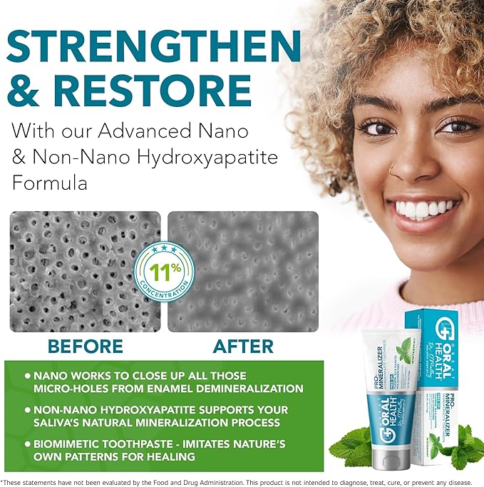 Dentist Formulated Oral Health System with Fluoride Free Remineralizing Nano Hydroxyapatite Toothpaste, OraRestore Mouthwash Concentrate & Oral Probiotics for Bad Breath, Enamel Strength, Oral Balance