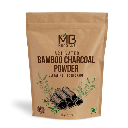 MB Herbals Activated Charcoal Powder 3.5 oz (100g) | Food Grade Bamboo Charcoal | Deep Cleansing for Skin & Hair | Ideal for Face Masks, Toothpowder & DIY Care