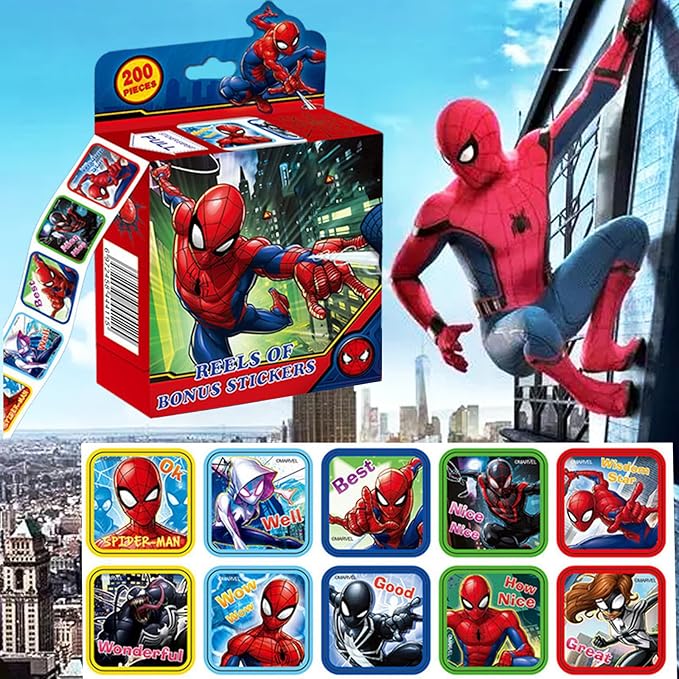 2 Pack Roll Stickers Kids Sticker, 20 Designs,400 Pcs Self Adhesive Label 1-1/2 Inch Self Adhesive Label Roll Stickers for Kids and Teacher