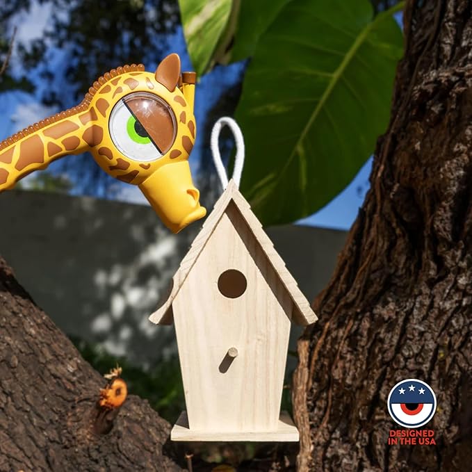 Handy Famm Real Metal Yellow Giraffe Hammer for Kids, Patented Safety Mouth Sleeve and Nail Remover, STEM DIY Tool for Children Ages 5 and Up