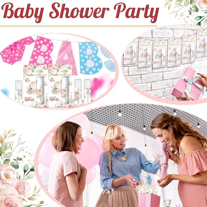 30 Pack Fall Little Pumpkin Baby Shower Games Prizes Gifts Bulk Pumpkin Pie Scented Lip Balms Favors for Boys Girls Pink Gender Reveal Decoration Halloween Autumn Thanksgiving Baby Shower Bags Stuffer