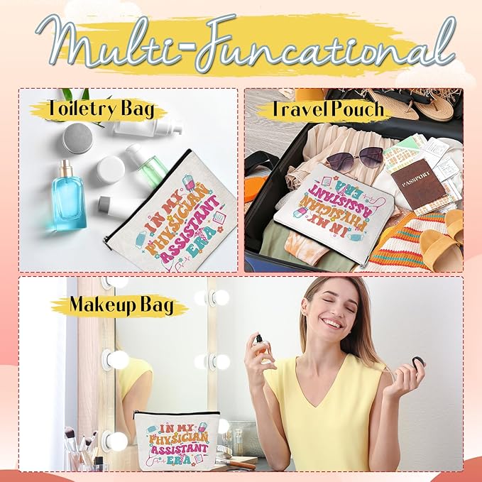 Physician Assistant Gifts for Women - PA School Gifts for Graduation, PA Week Appreciation Thank You Gifts for Physician Assistant, Medical Student Travel Makeup Bag Birthday Christmas Gift