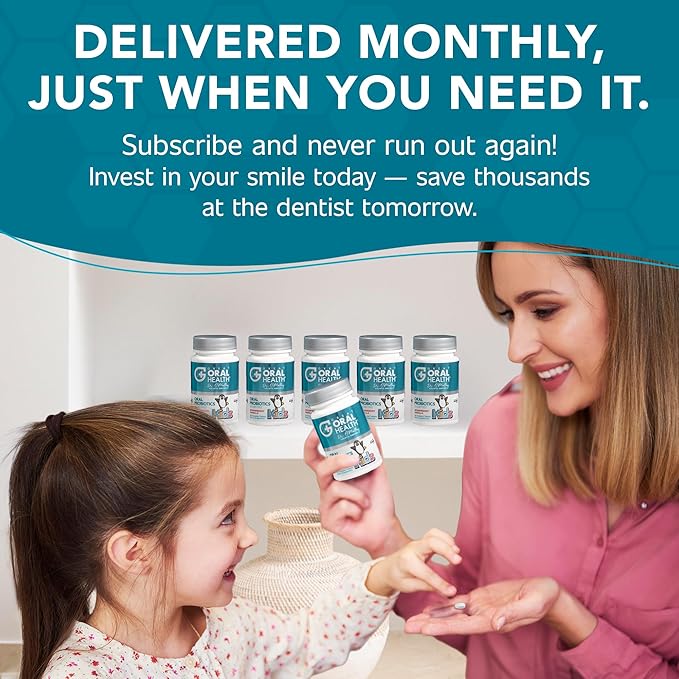 Oral Probiotics for Mouth Bad Breath Treatment for Kids Dental Care & Cavity Prevention with BLIS K12 M18 – Dr Formulated Dental Probiotics for Teeth and Gums, 30 Chewable Tablets Strawberry Vanilla