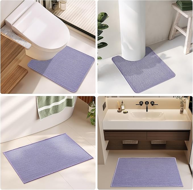 Large Bathroom Rugs Non Slip Washable Bath Rugs Super Absorbent Bathroom Rug Thin Quick Dry Low Pile Bath Mats, Lavender 36"x60"