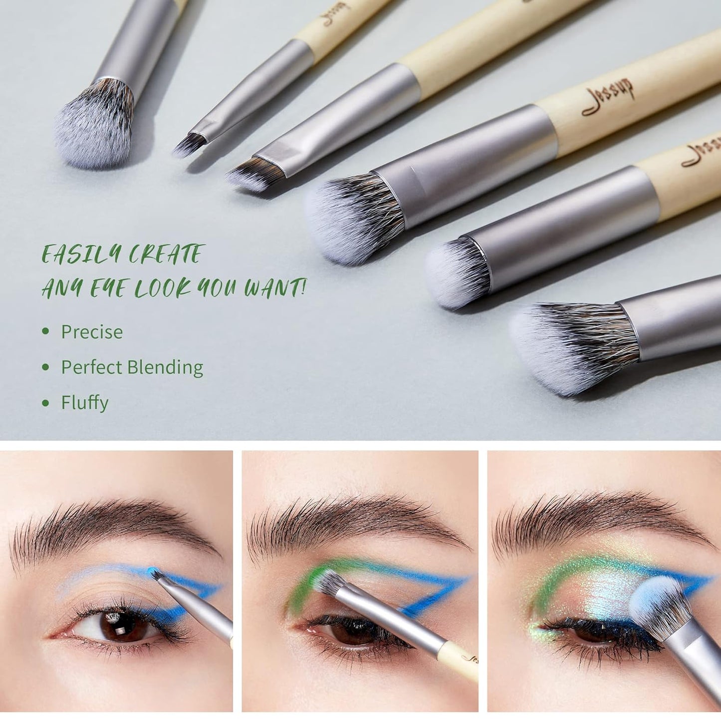 Jessup Vegan Makeup Brushes Set Premium Synthetic Powder Foundation Highlight Concealer Eyeshadow Blending Eyebrow Liner Spoolie Brush Set Burlywood 12pcs T327