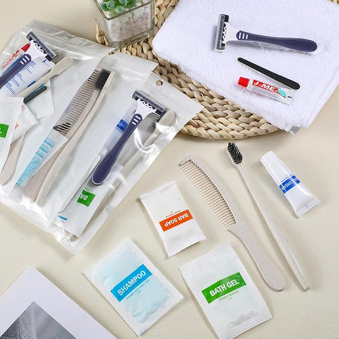 Suclain 96 Pack Hygiene Kits Bulk for Homeless Travel Size Toiletries and Dental Hygiene Kit Homeless Care Package Supplies Charity Donation Ready for Shelter Church Emergency Prep