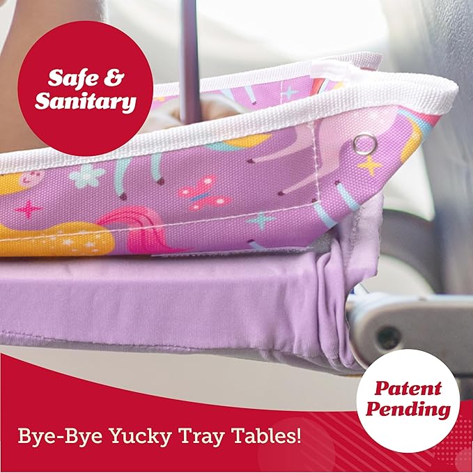 Lusso Gear Airplane Tray Table Cover - Organize Kids Travel Essentials - Snack & Toy Pockets for Airplane Toys for Toddlers 1-3 - Foldable iPad and Tablet Stand for Travel Toddler Essentials