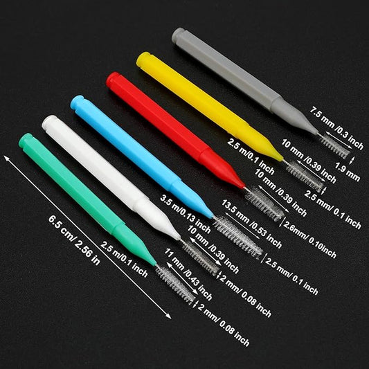 Patelai 100 Pieces Braces Brush for Cleaner Interdental Brush Toothpick Dental Tooth Flossing Head Oral Dental Hygiene Flosser Toothpick Cleaners Tooth Cleaning Tool(Assorted Colors,Multiple Sizes)