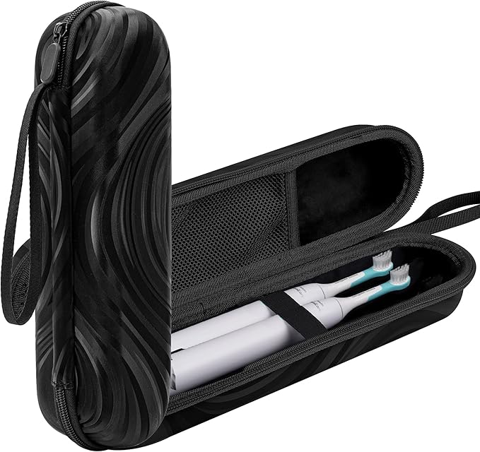 Electric Toothbrush Case, Carrier Bag for Travelling, Portable Toothbrush Carrying Case Holder Compatible with AquaSonic, Sumkyle, Oral-B iO Series, Philips Sonicare. (Black)