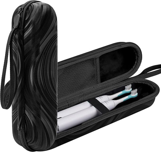 Electric Toothbrush Case, Carrier Bag for Travelling, Portable Toothbrush Carrying Case Holder Compatible with AquaSonic, Sumkyle, Oral-B iO Series, Philips Sonicare. (Black)