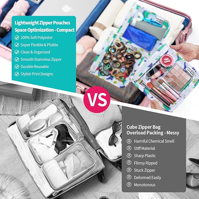 TSA Approved Toiletry Bag, Set of 3 Clear Travel Toiletry Bag Quart Size Zipper Travel Pouch, Waterproof Makeup Cosmetic Bag for Women Men Kids Toiletries Carry on, Dinosaur Large