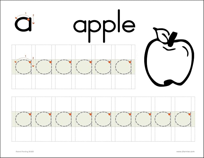 Channie’s My First Letters, Pre K - Kindergarten Writing Workbook, Fun Way to Practice Letter Tracing for Kids Ages 3-5, Easy to Follow, Color-Coded, 40 Double-Printed Worksheets