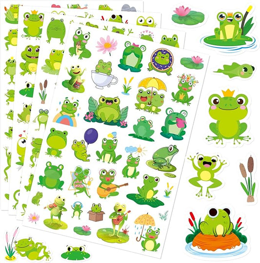 Frog Stickers Summer Spring Happy Honey Frog Decal Sticker 760 Counts Party Cute Gifts Goodie Bags Decor School Reward Birthday Party Favors Water Bottle Sticker Laptop Invitation Decor
