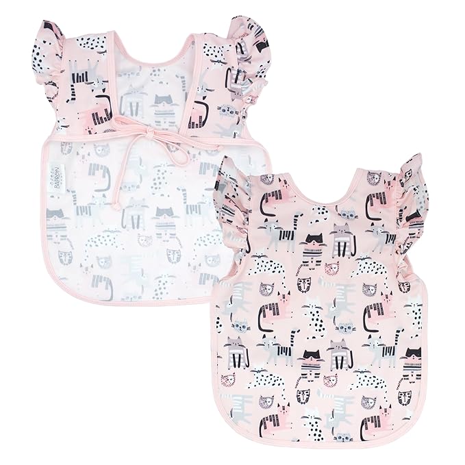 BapronBaby Kitty Bapron - No Neck Tie Safer Bib for Baby & Toddler - Soft Waterproof Stain Resistant - Machine Washable - Sz Preschool 3-5yrs