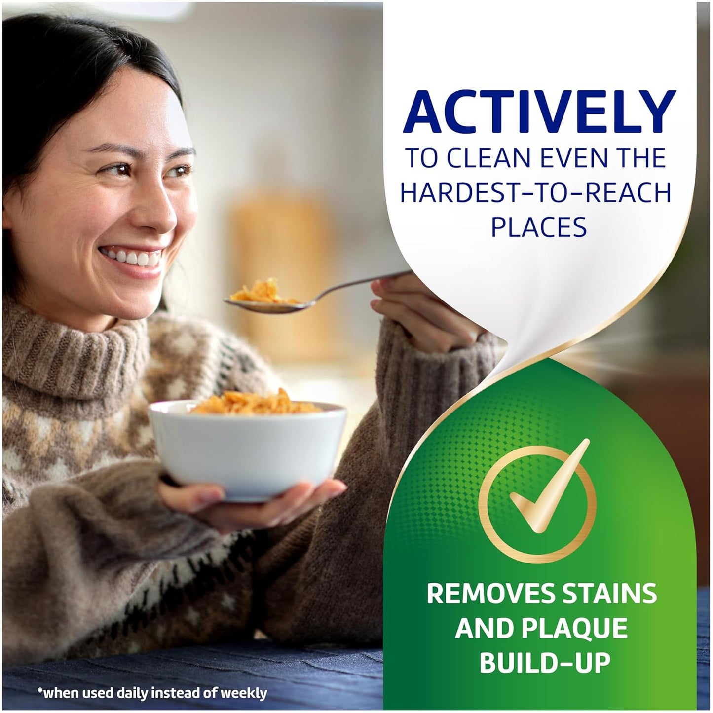 Polident Overnight Whitening Antibacterial Dental Appliance Cleanser Tablets, 90 Count (2 Pack)