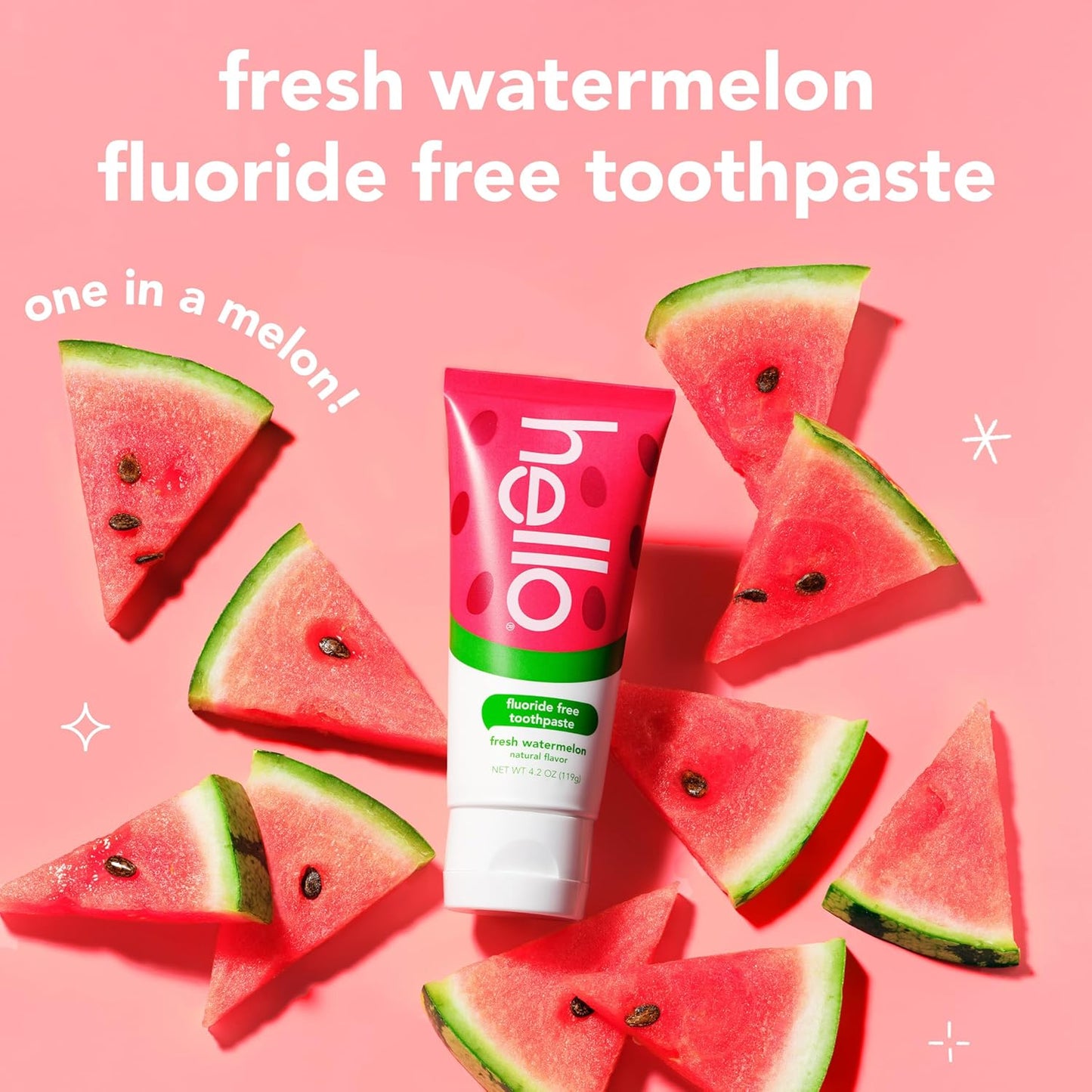 hello Smiling Shark and Fresh Watermelon Fluoride Free Kids Toothpaste Pack, Includes 4.2 oz Smiling Shark Kids and 4.2 oz Fresh Watermelon Toothpaste