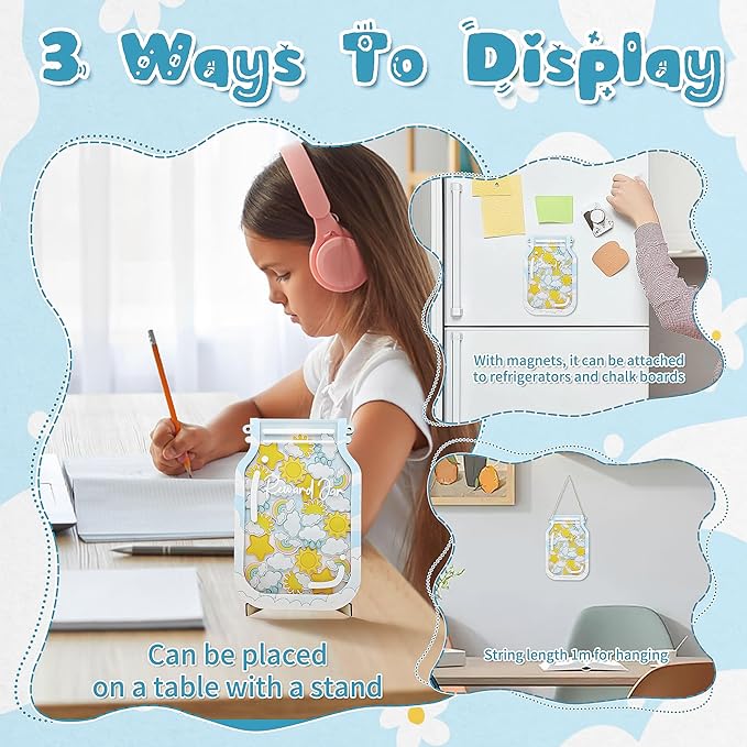 Personalized Magnetic Reward Jars for Kids,Sky Jar with Colorful Letter Stickers,Incentive Good Behavior Responsibility Chart,Reward Jar Classroom,Positive Behavior Chart for Classroom (30Pcs)
