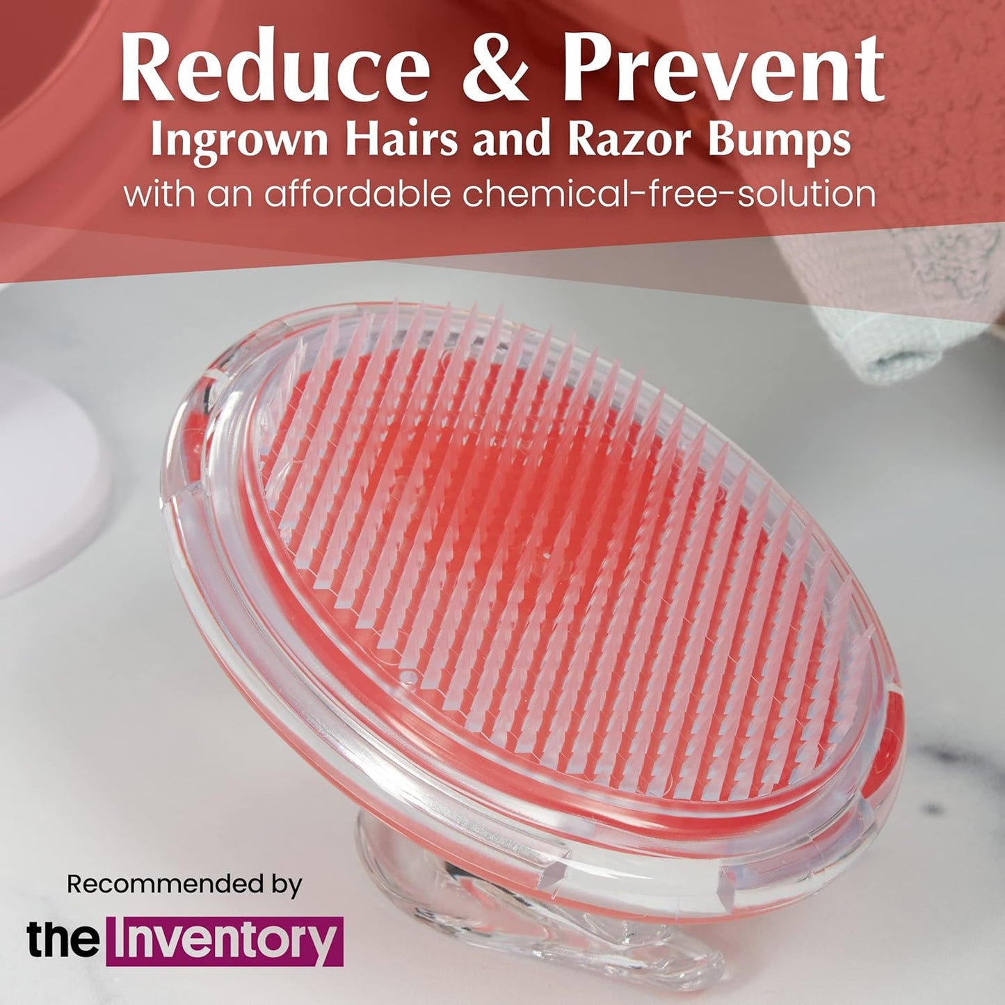 2-Pack Exfoliating Body Scrubber by Dylonic - Ingrown Hair & Razor Bump Solution - Silicone Back Scrubber - 4x3 Inch - Pre-Shave Body Exfoliator - Unisex Shower Essential - Orange