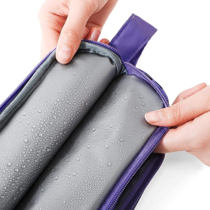 Kids Toiletry Bag for Girls, Travel Toiletry Bag for Little Young Girls Cosmetic Bag Makeup Bag Waterproof Hanging Wash Bag Toddler Toiletries, Mermaid Purple