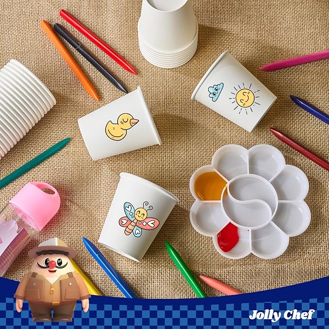 JOLLY CHEF 500 Count 5 oz Paper Cups, Disposable Bathroom Mouthwash White Drinking Cups for Home, Office, School, Store Use