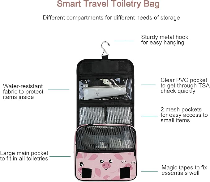 senya Hanging Travel Toiletry Bag Kit Makeup Case Cosmetics Organizer for Men Women