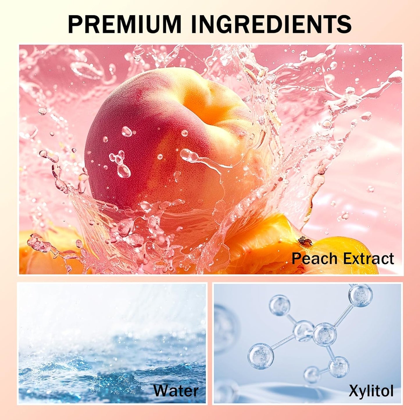 40PCS Peach Oral Care Travel Mouthwash,Fresh Breath Travel Size Mouthwash,Individually Wrapped Mini Mouth Wash,Refreshing Oral Mouth Rinse,Oral Cleaning Mouth Wash for Adults