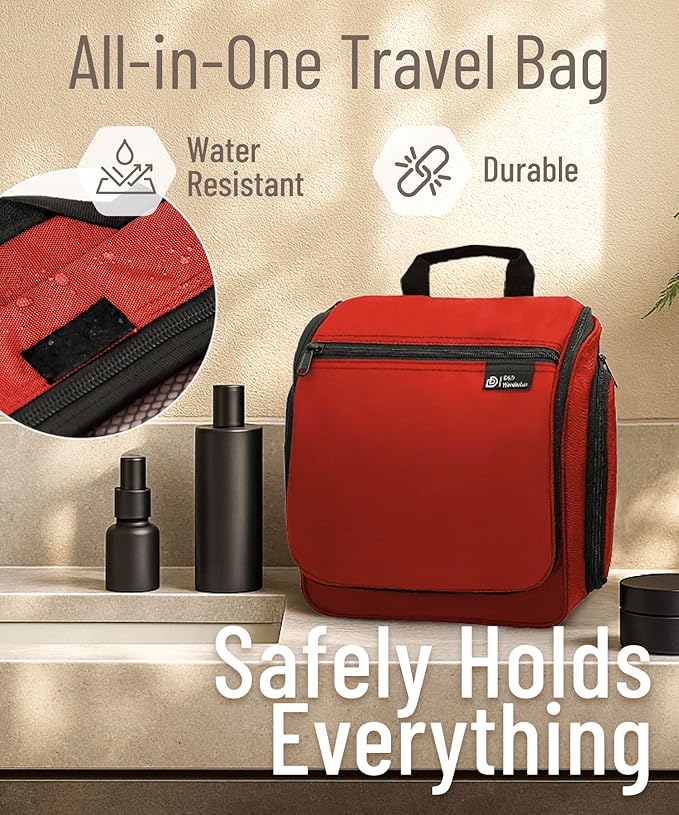 DD D&D Wanderlust D&D Hanging Travel Toiletry Bag for Men and Women – Cosmetics, Makeup and Toiletries Organizer Kit with 10 Compartments