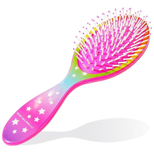 LUV HER Hair Brush 5 Pcs Set - 9 inch Detangling Brush For Girls + 4 Elastic Scrunchies For Kids - Hair Accessories Ages 3+