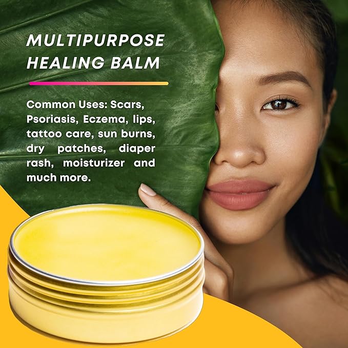 Peruvian Gold | All Purpose Healing Balm | Scars, Eczema, Facial Moisturizer Cream, Dry Skin, Hair, Sun Burns | All Organic Fair Trade Ingredients (2 Fl Oz) 2 Ounces Sustainably sourced ingredients