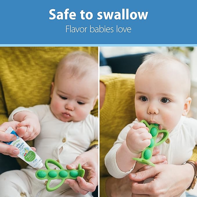 Dr. Brown's Baby Toothpaste, Apple Pear Flavor Toddlers and Kids Love, Fluoride Free, Made in The USA, 0-3 Years, 1.4oz, 3 Pack